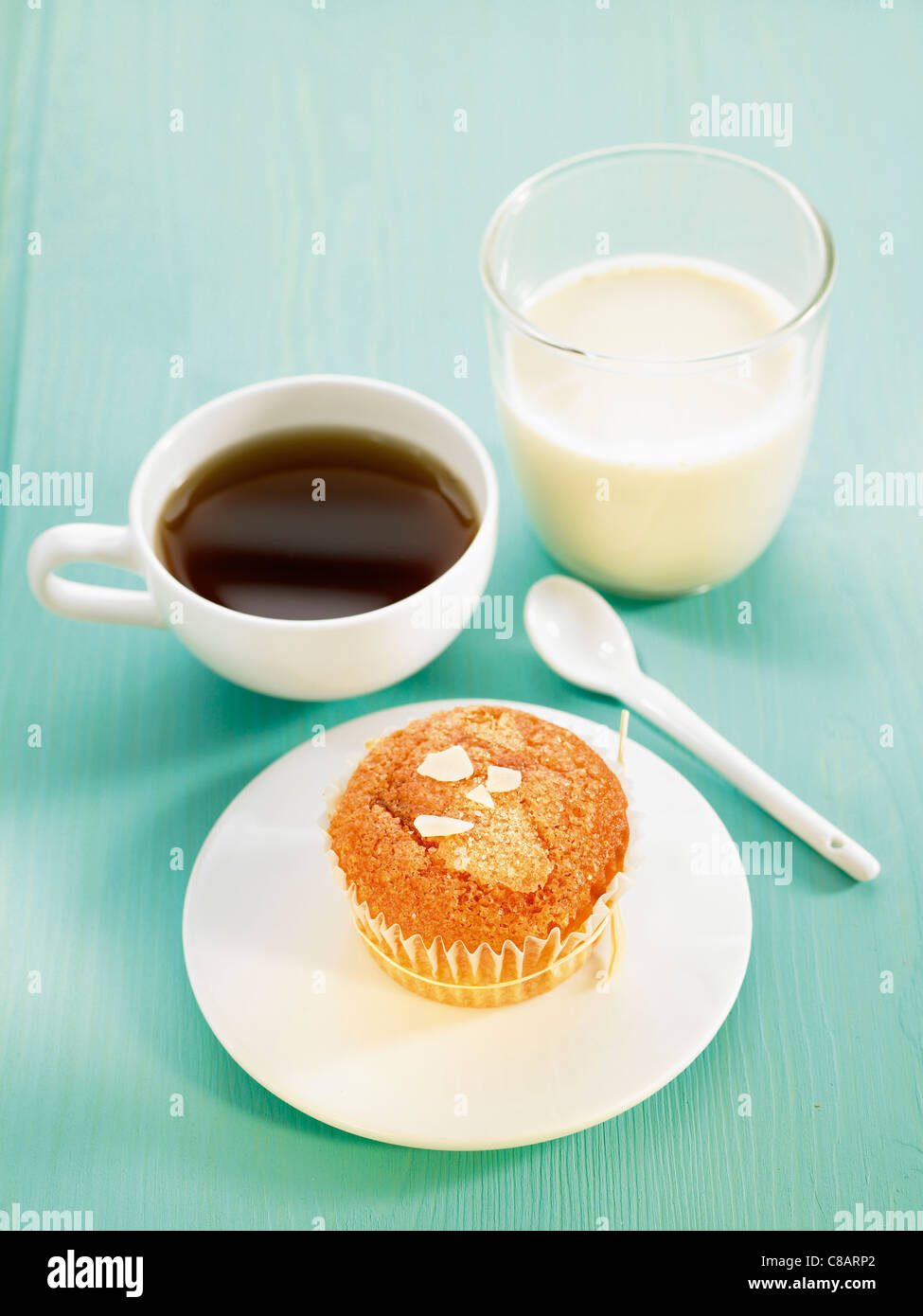 Cereal coffee and  Madeleines without gluten Stock Photo