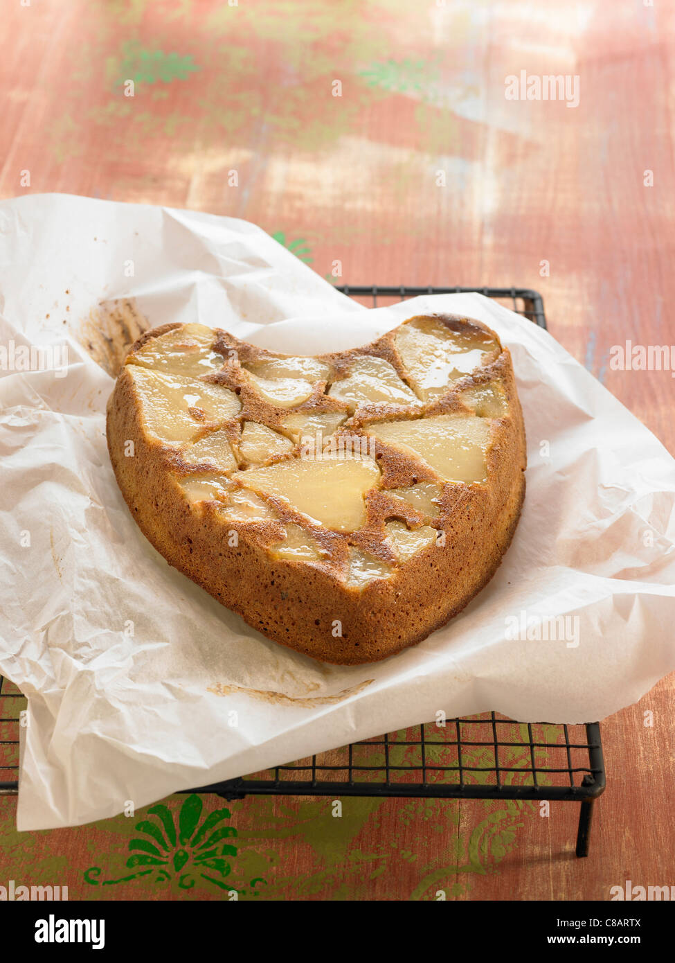 Wholemeal flour and pear cake Stock Photo