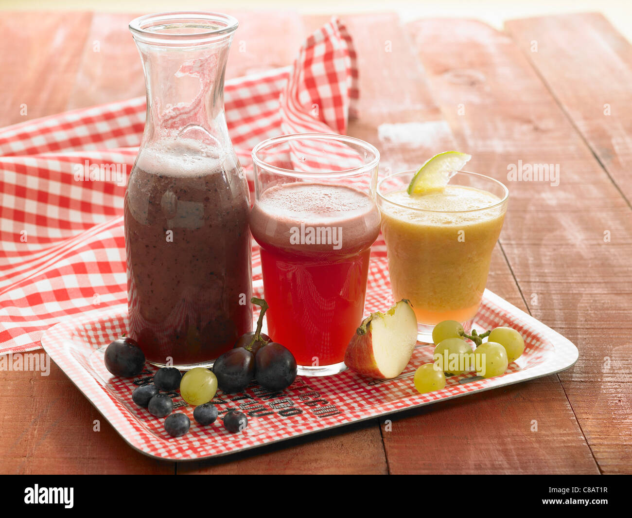 Autumn fruit juices Stock Photo
