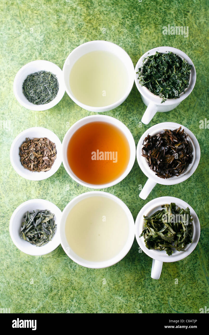 Assorted green teas Stock Photo Alamy