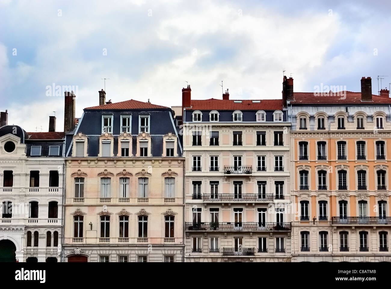 Facade of a antique building, Lyon, France Stock Photo Alamy