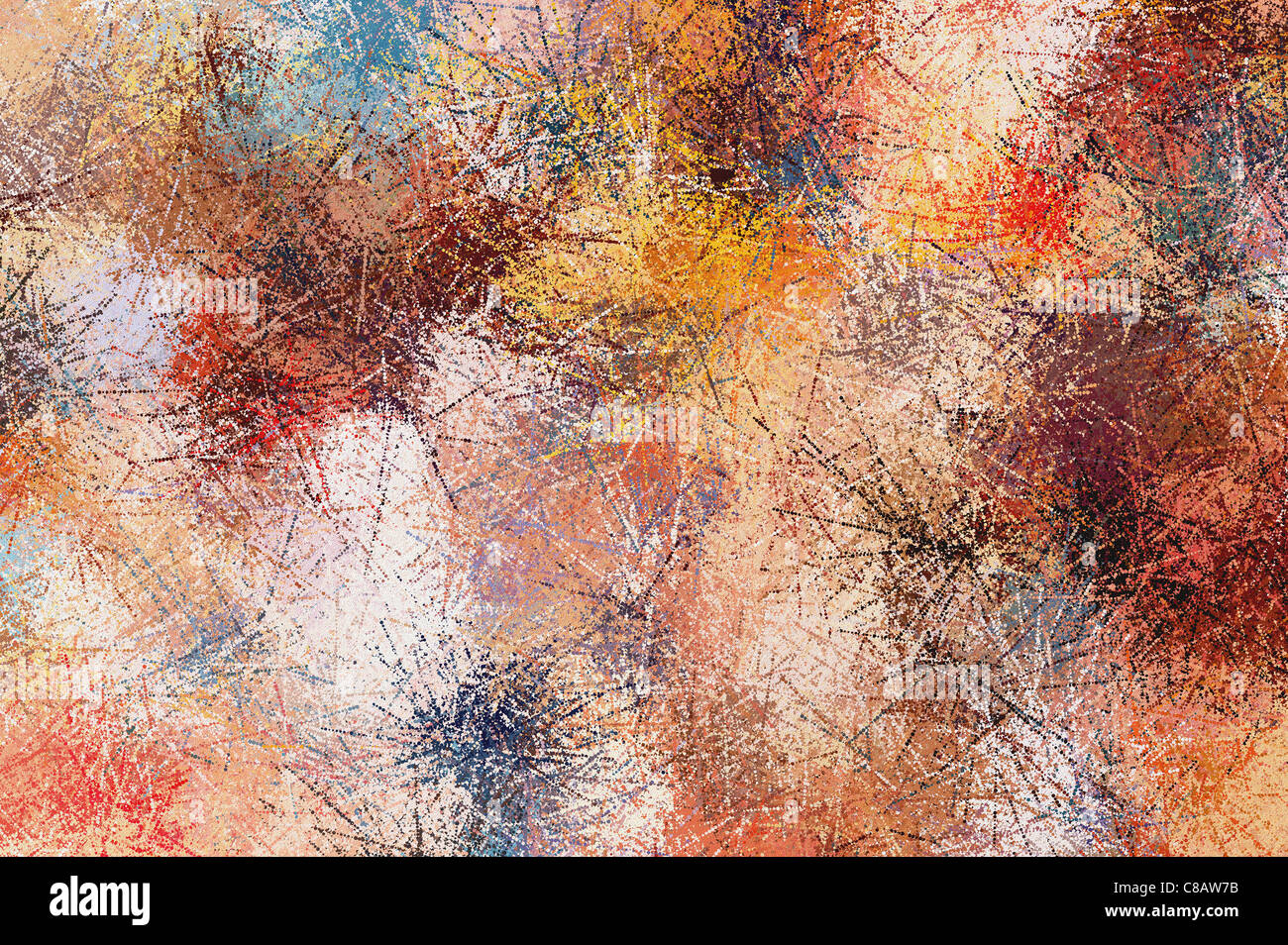 Abstract background painting of colorful splatters of dots Stock Photo