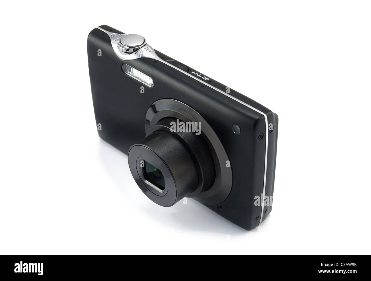 black digital camera is isolated on a white background Stock Photo - Alamy