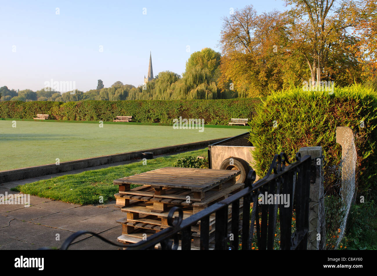 The bowling green, StratforduponAvon, Warwickshire, England, UK Stock Photo Alamy