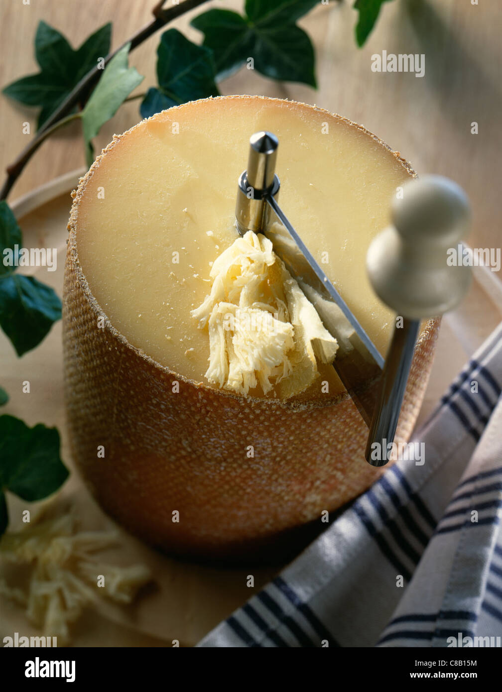 https://c8.alamy.com/comp/C8B15M/cheese-and-girolle-cheese-shaver-C8B15M.jpg