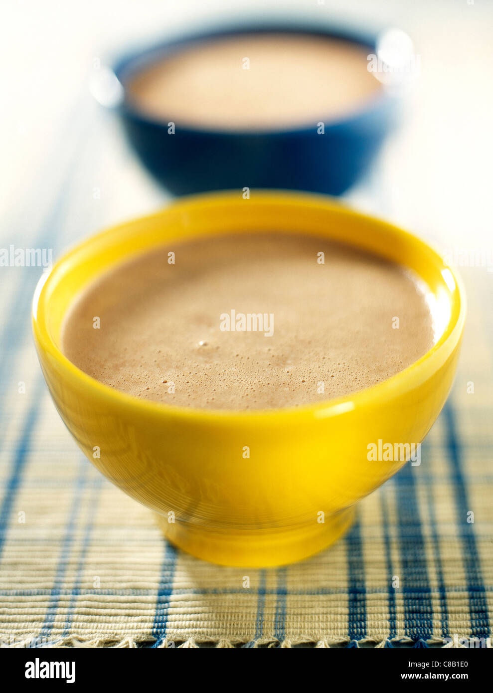 Bowls of hot chocolate Stock Photo