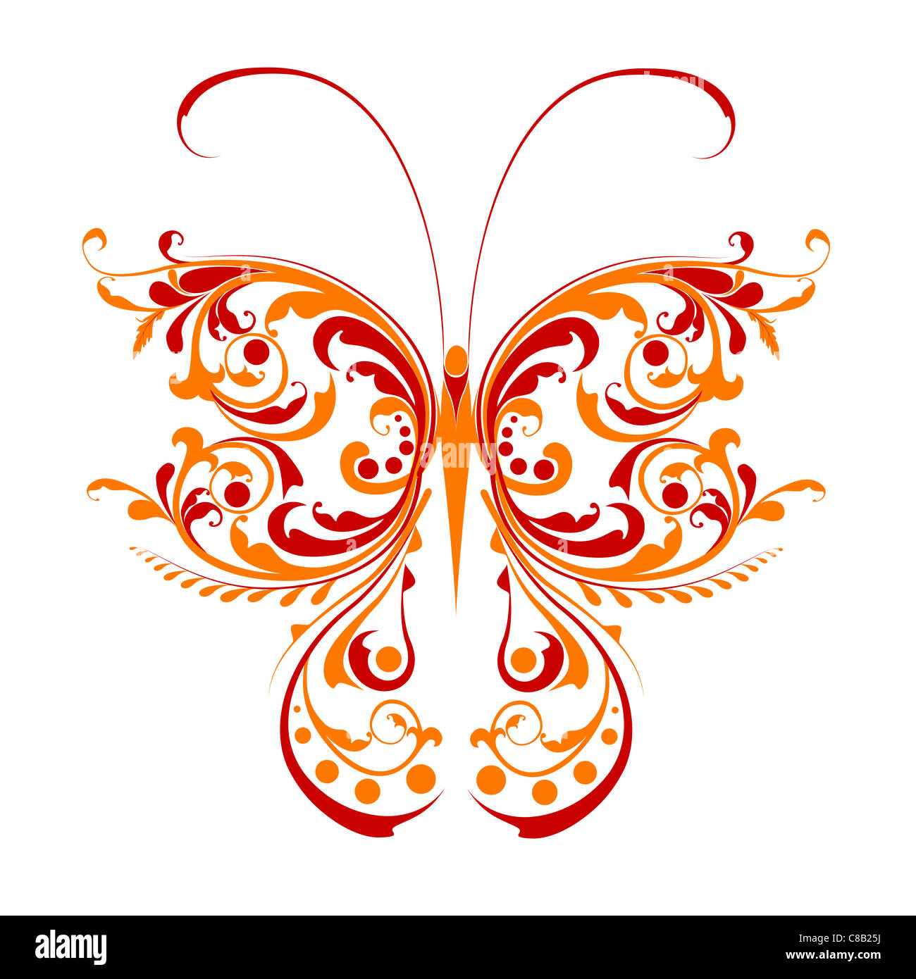 illustration of floral butterfly on isolated background Stock Photo - Alamy