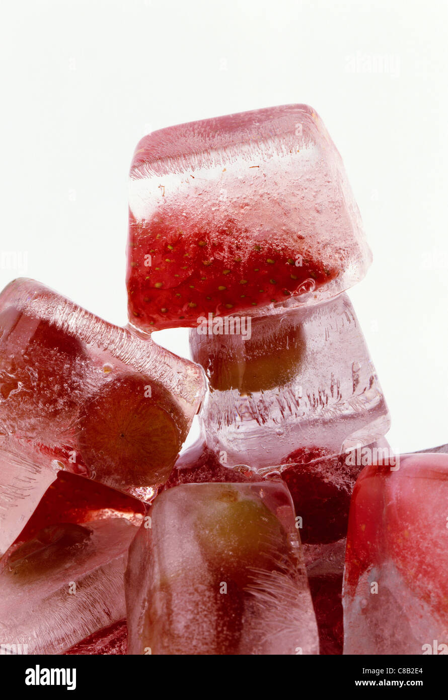 summer fruit ice cubes Stock Photo - Alamy