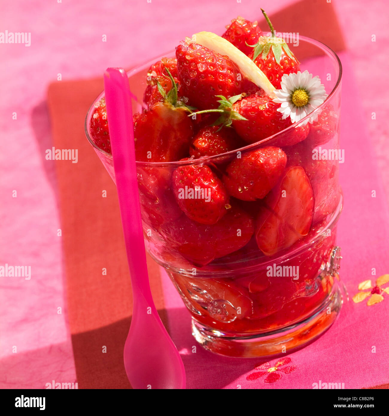 Plougastel liqueur strawberry dessert Stock Photo Alamy