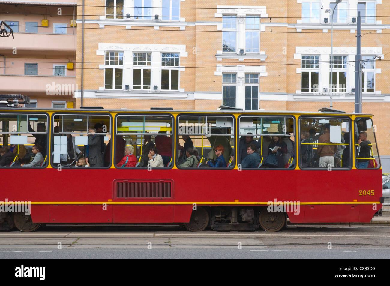 Tram in Praga district Warsaw Poland Europe Stock Photo