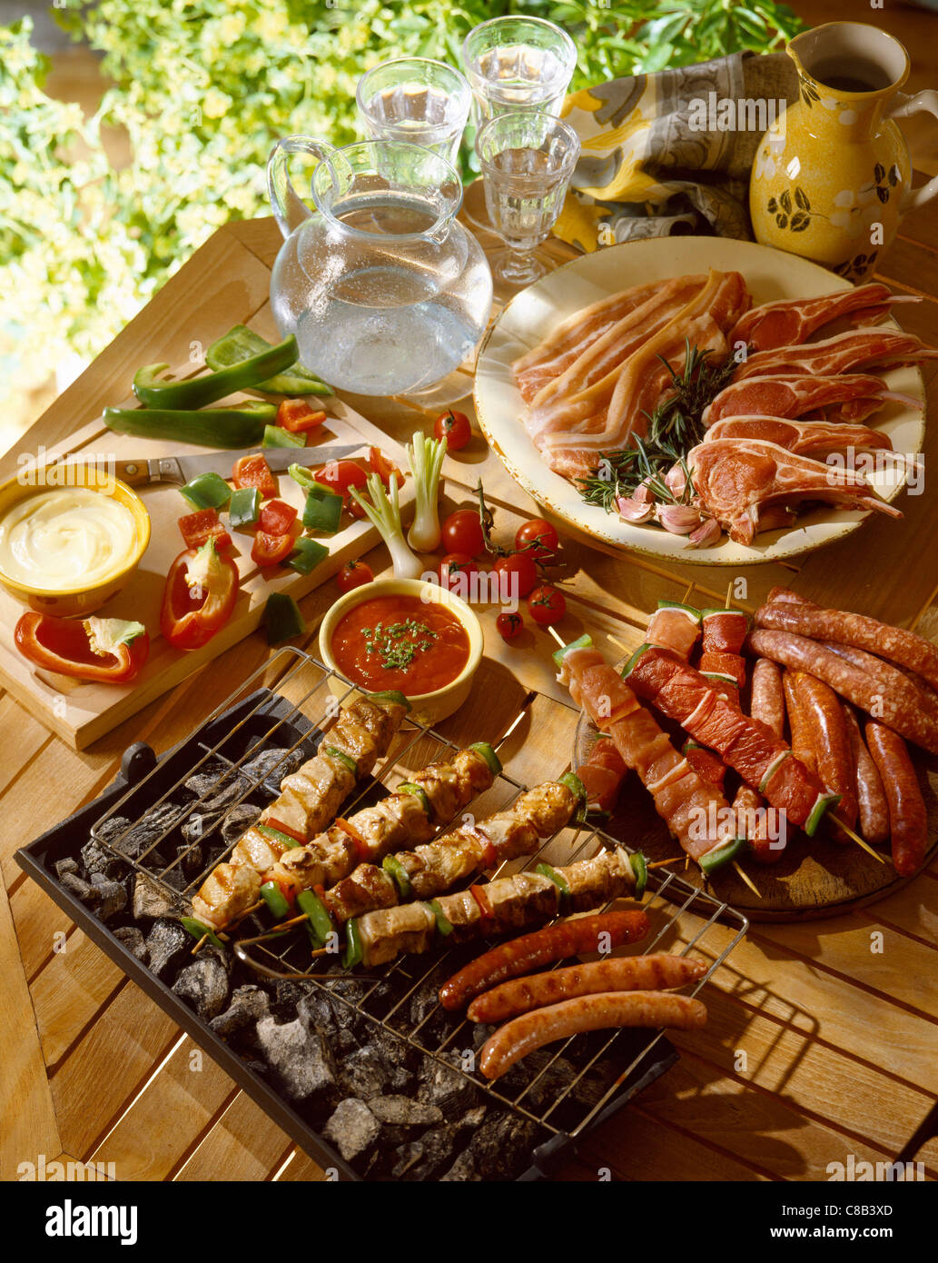 selection of grilled meats Stock Photo Alamy