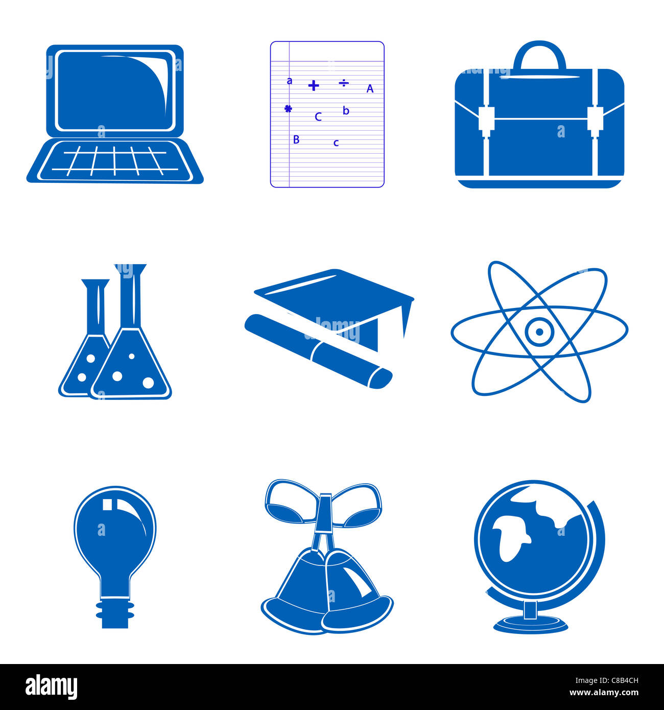 illustration of study icons on white background Stock Photo - Alamy