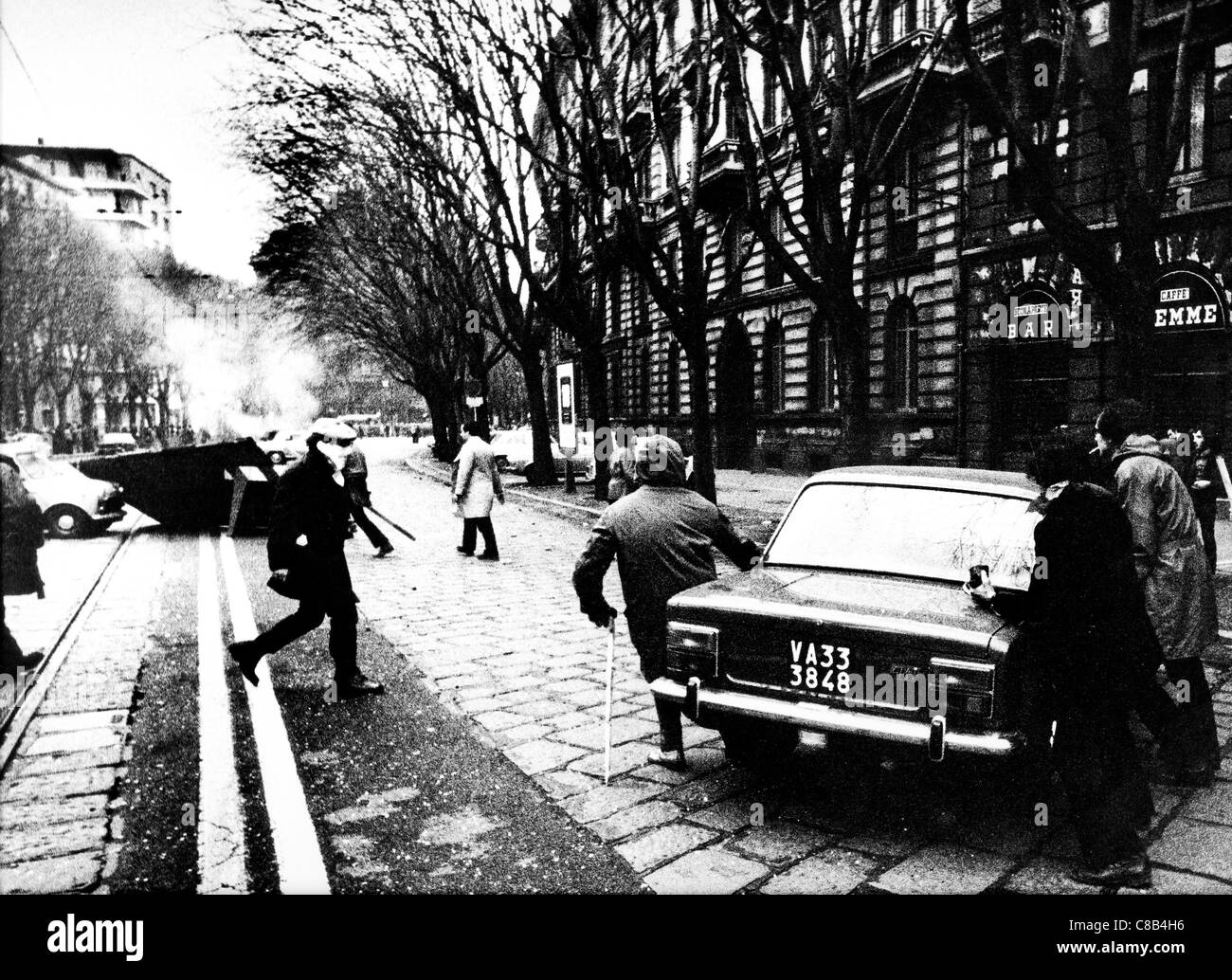 riots in Milan,1977 Stock Photo