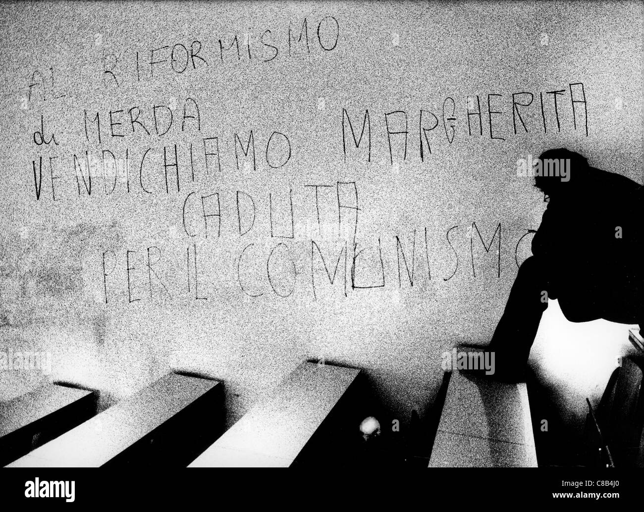 written praising the Red Brigades,Trento,Italy 1972 Stock Photo