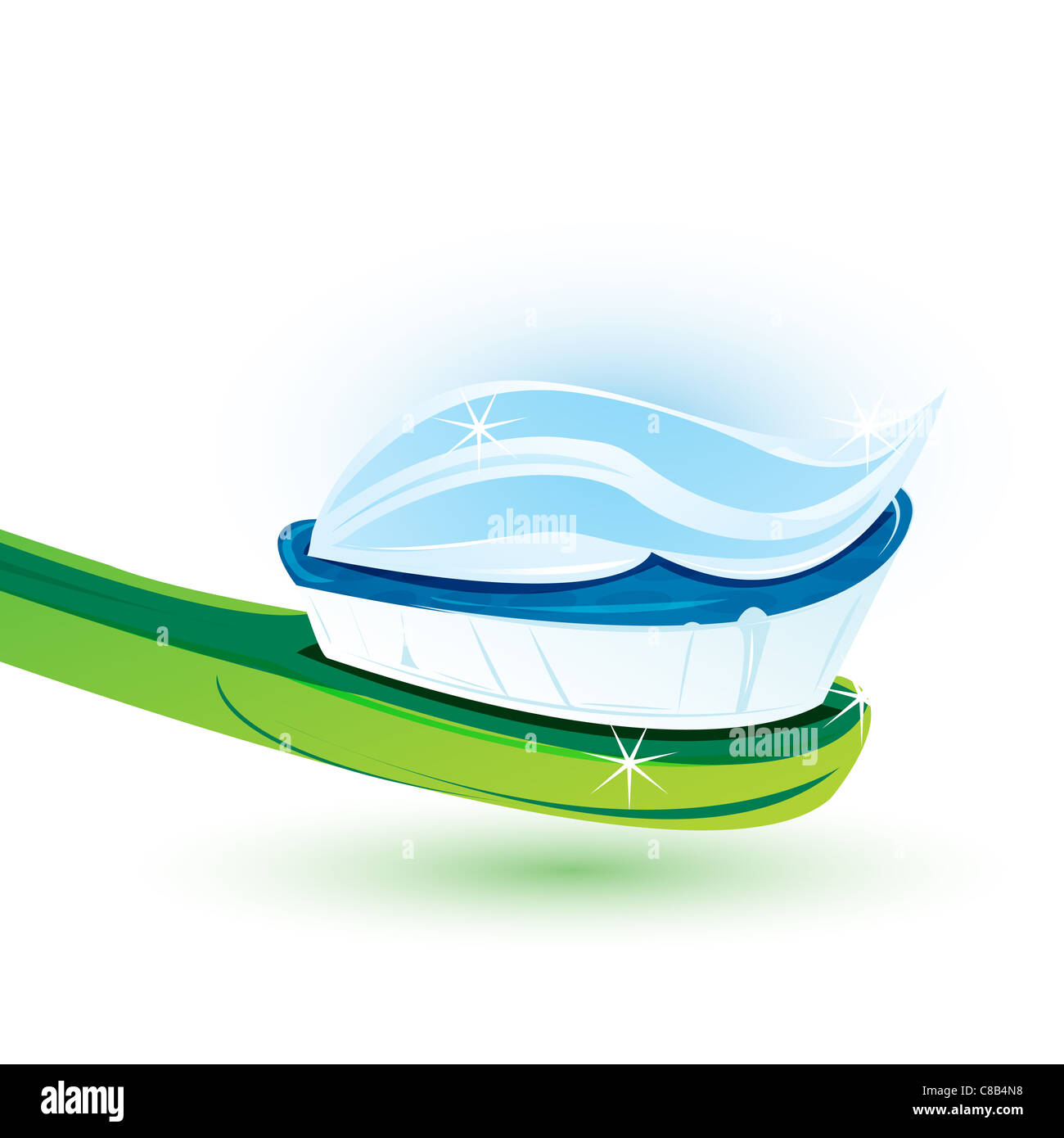 illustration of tooth paste on brush on isolated background Stock Photo ...