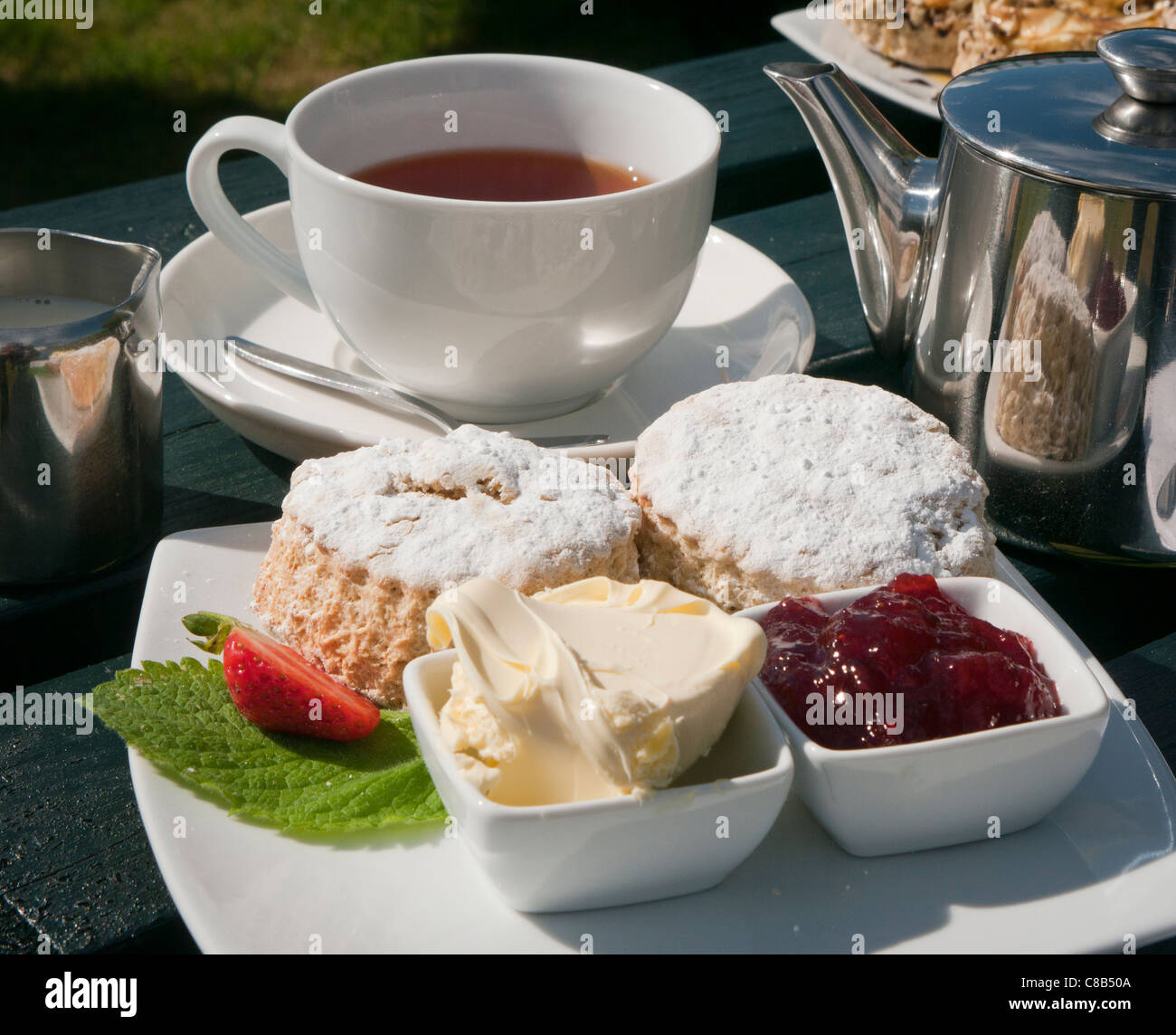 Traditional Cornish Cream Tea served at a Tea Room in Cornwall in