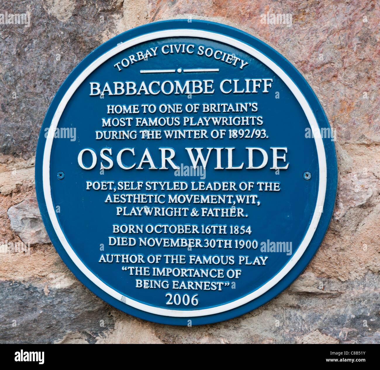 Babbacombe Cliffe where Oscar Wilde lived between 1892 and 1893 in Devon Britain Stock Photo