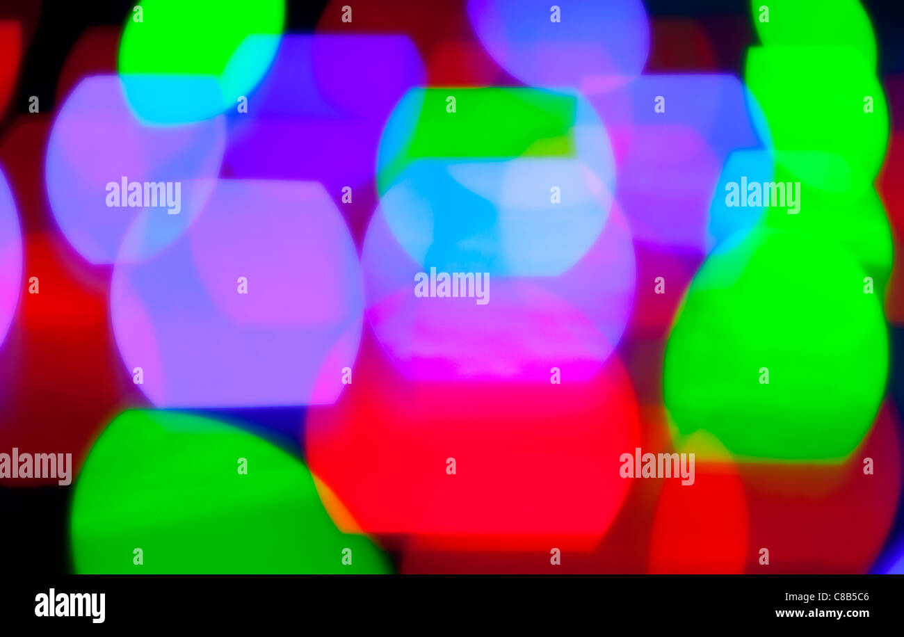 glowing bokeh colorful lights in black background Stock Photo - Alamy