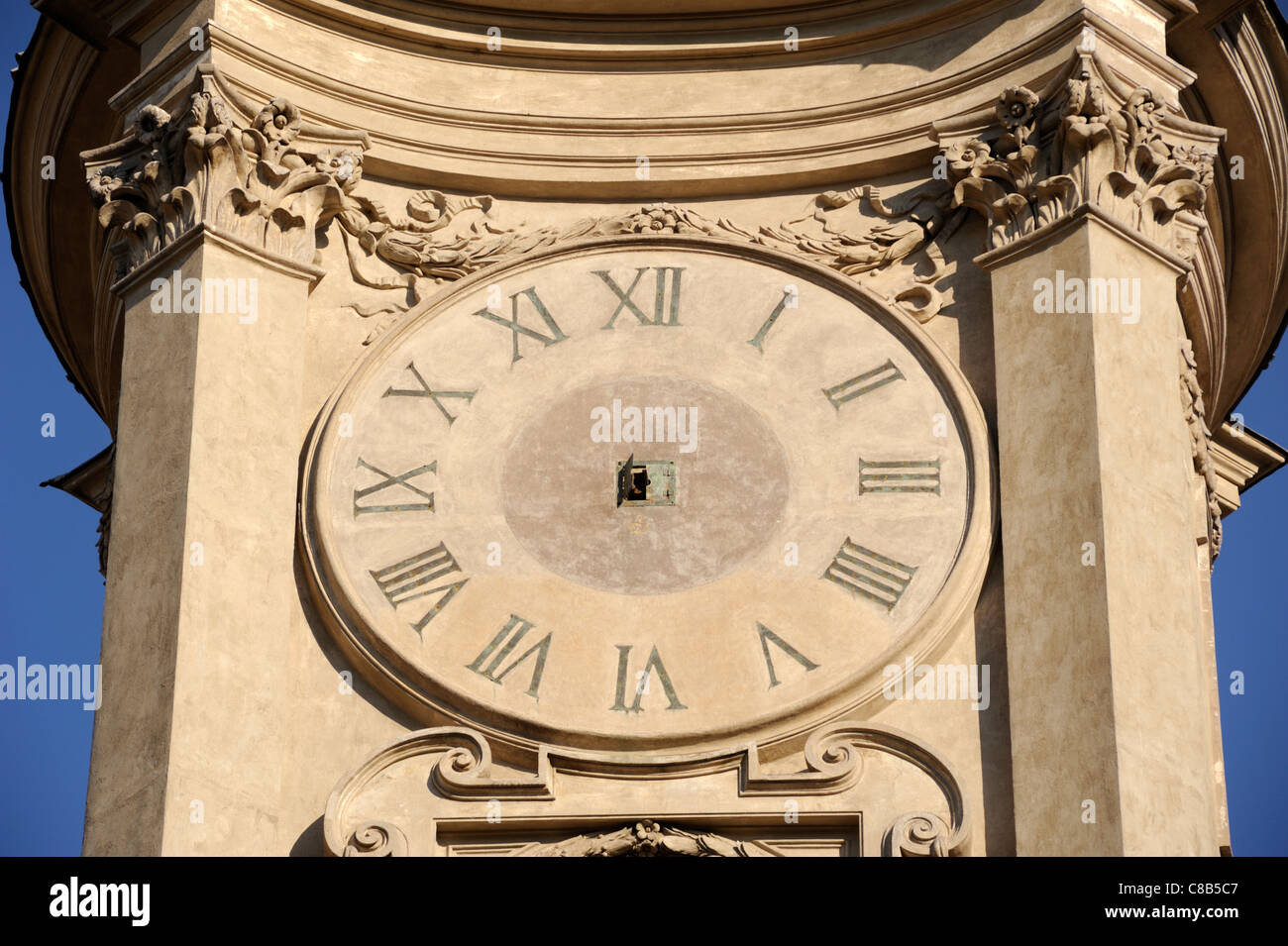 italy, rome, torre dell'orologio, clock tower, clock face without hour hands Stock Photo