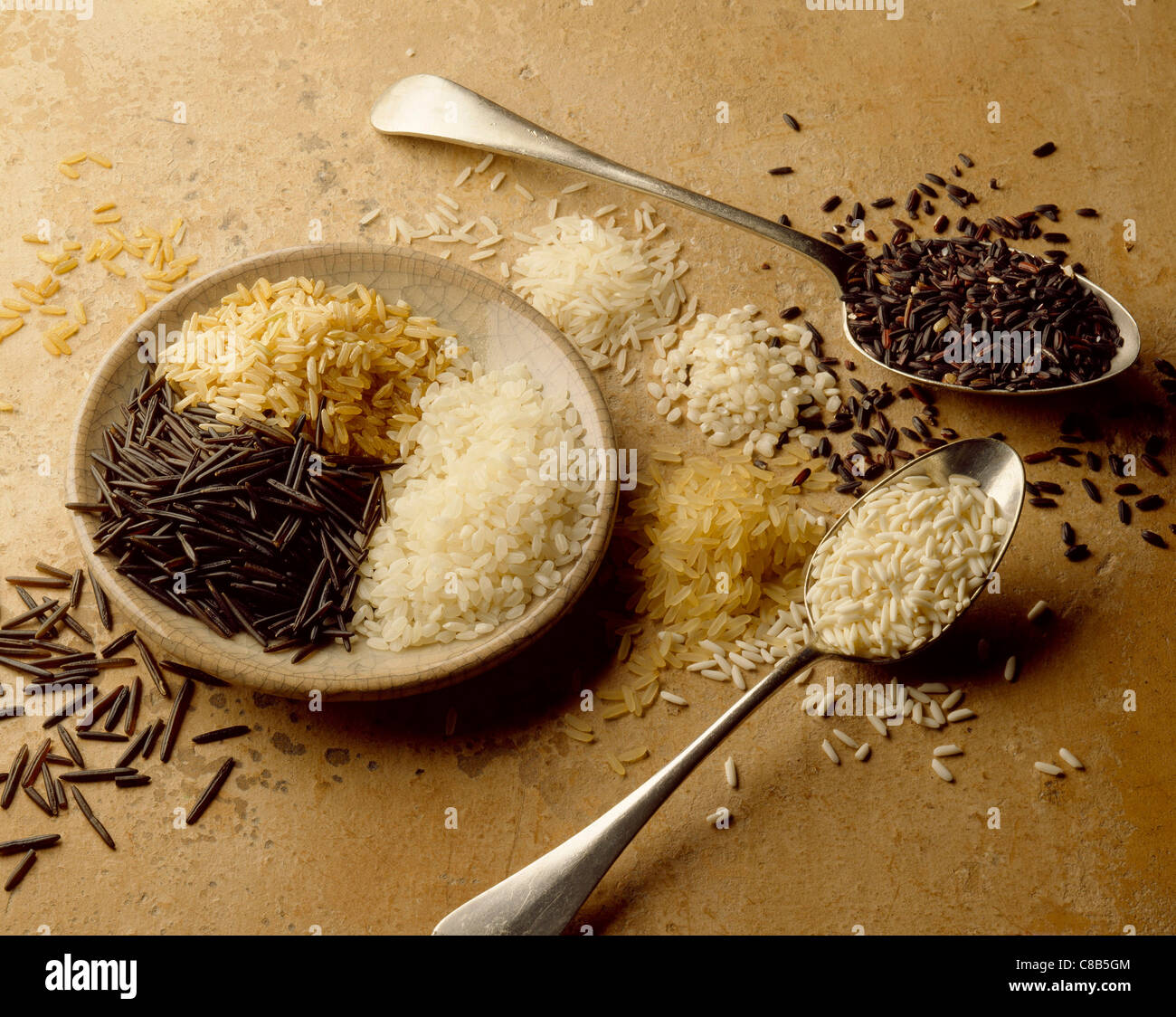 selection of different rices Stock Photo Alamy