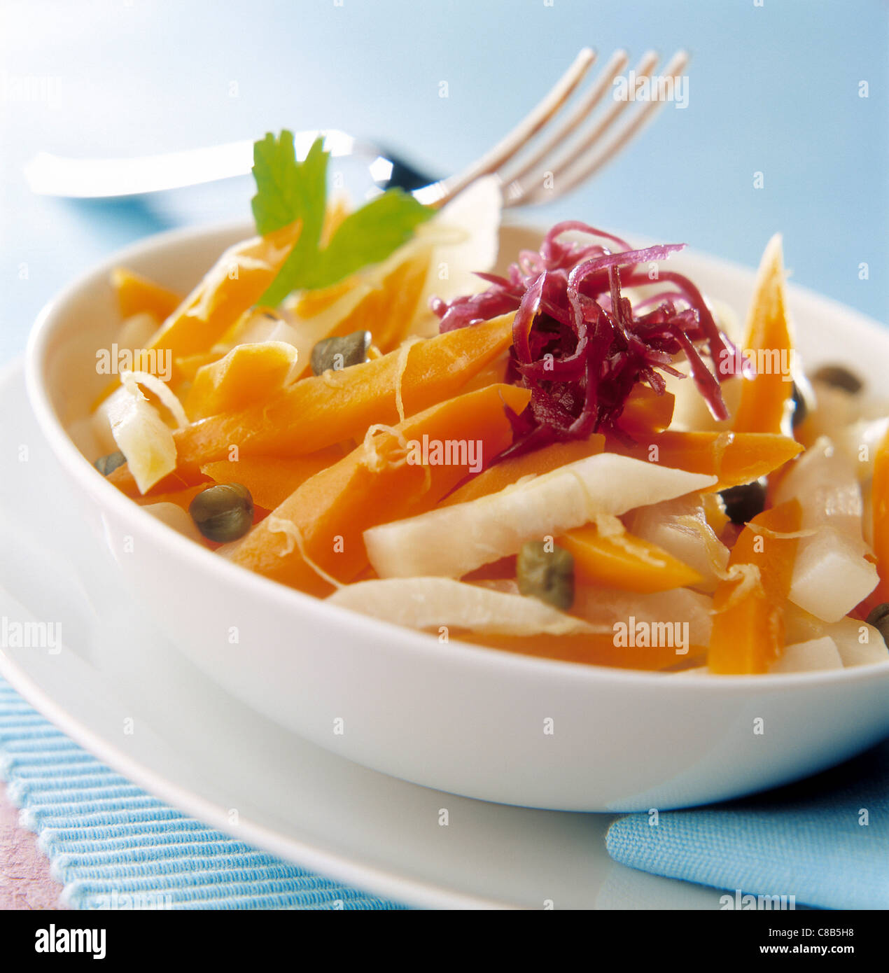 Turnip, carrot and cabbage salad Stock Photo Alamy