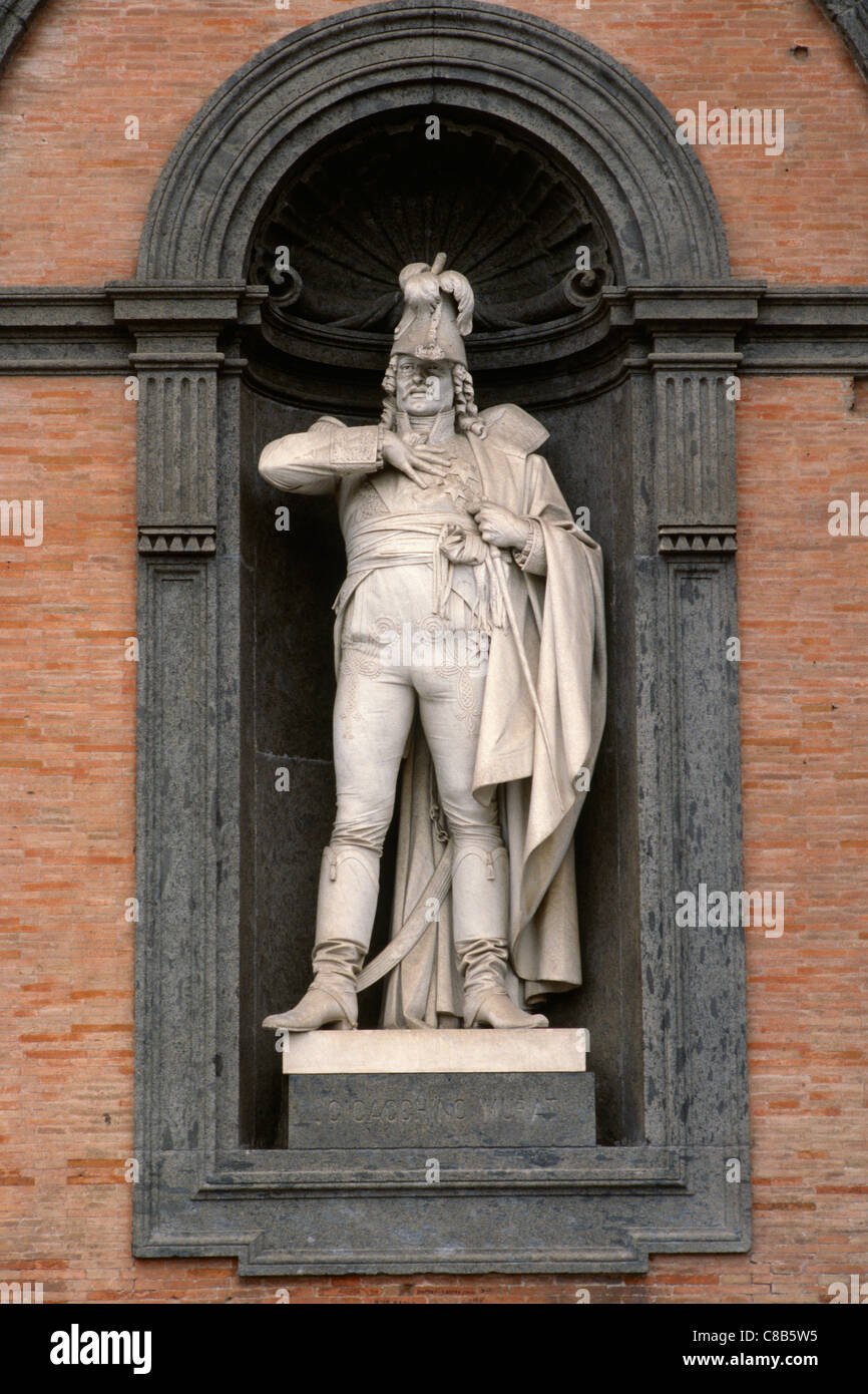 Naples, Italy. Royal Palace. Statue of Joachim Murat (1767 - 1815) Gioacchino Murat. Stock Photo