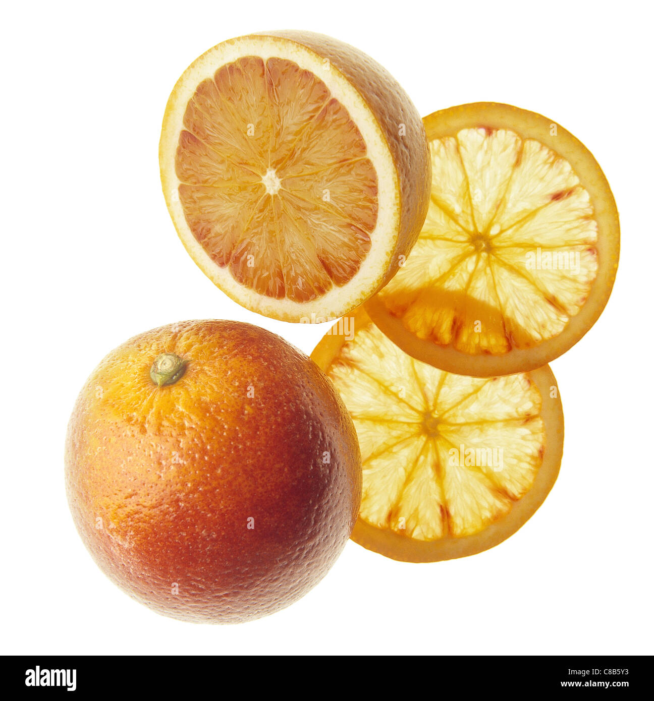 Orange and orange slices Stock Photo
