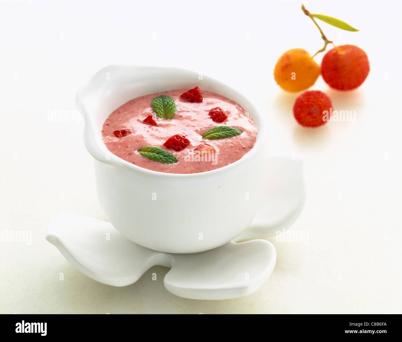 Maresme strawberry and raspberry mousse Stock Photo