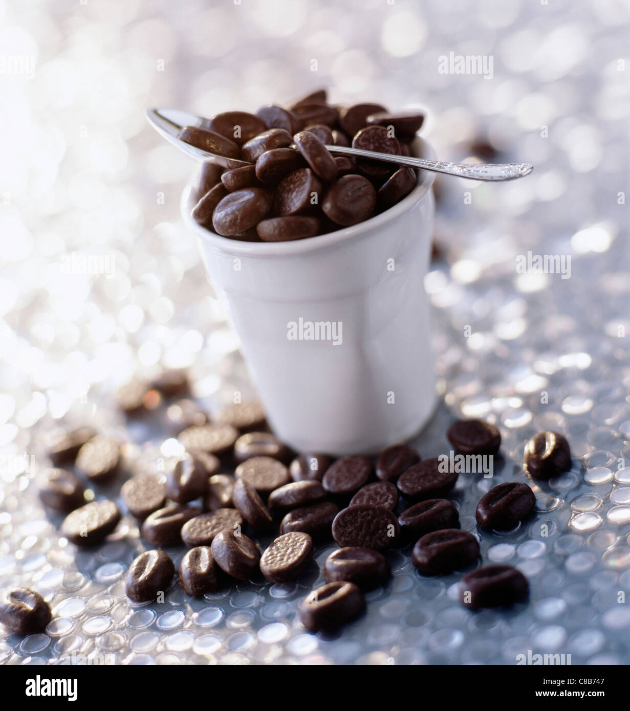 Chocolate coated coffee beans Stock Photo Alamy