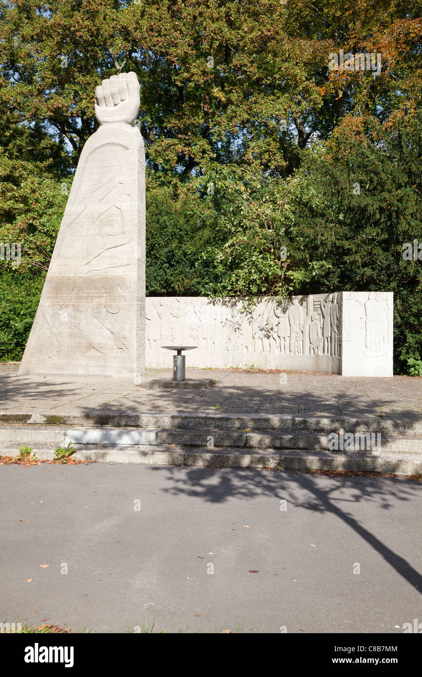 Monument on Platz des 23 April to Köpenicker Blutwoche, Köpenick, Berlin, Germany Stock Photo