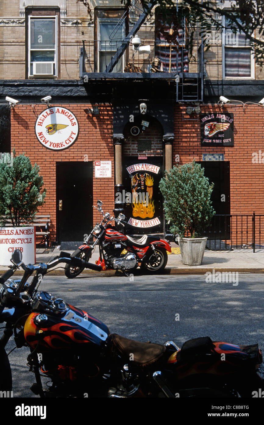 Hells Angels HQ, 77 East 3rd Street East Village New York USA Stock