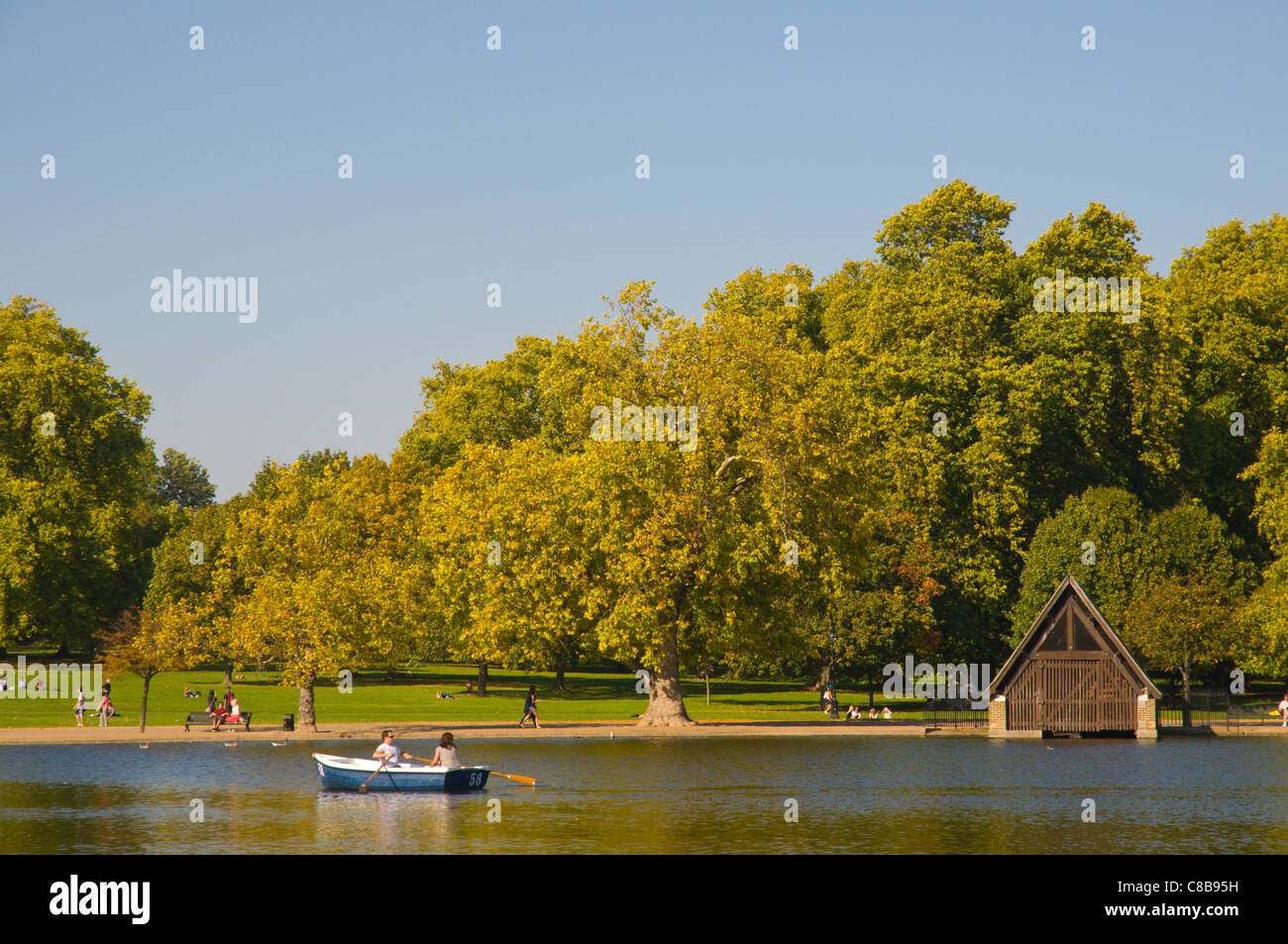 The Serpentine lake Hyde Park central London England UK Europe Stock Photo
