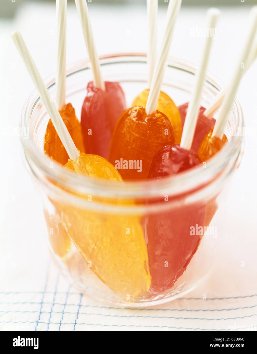 Lollipops in jar Stock Photo