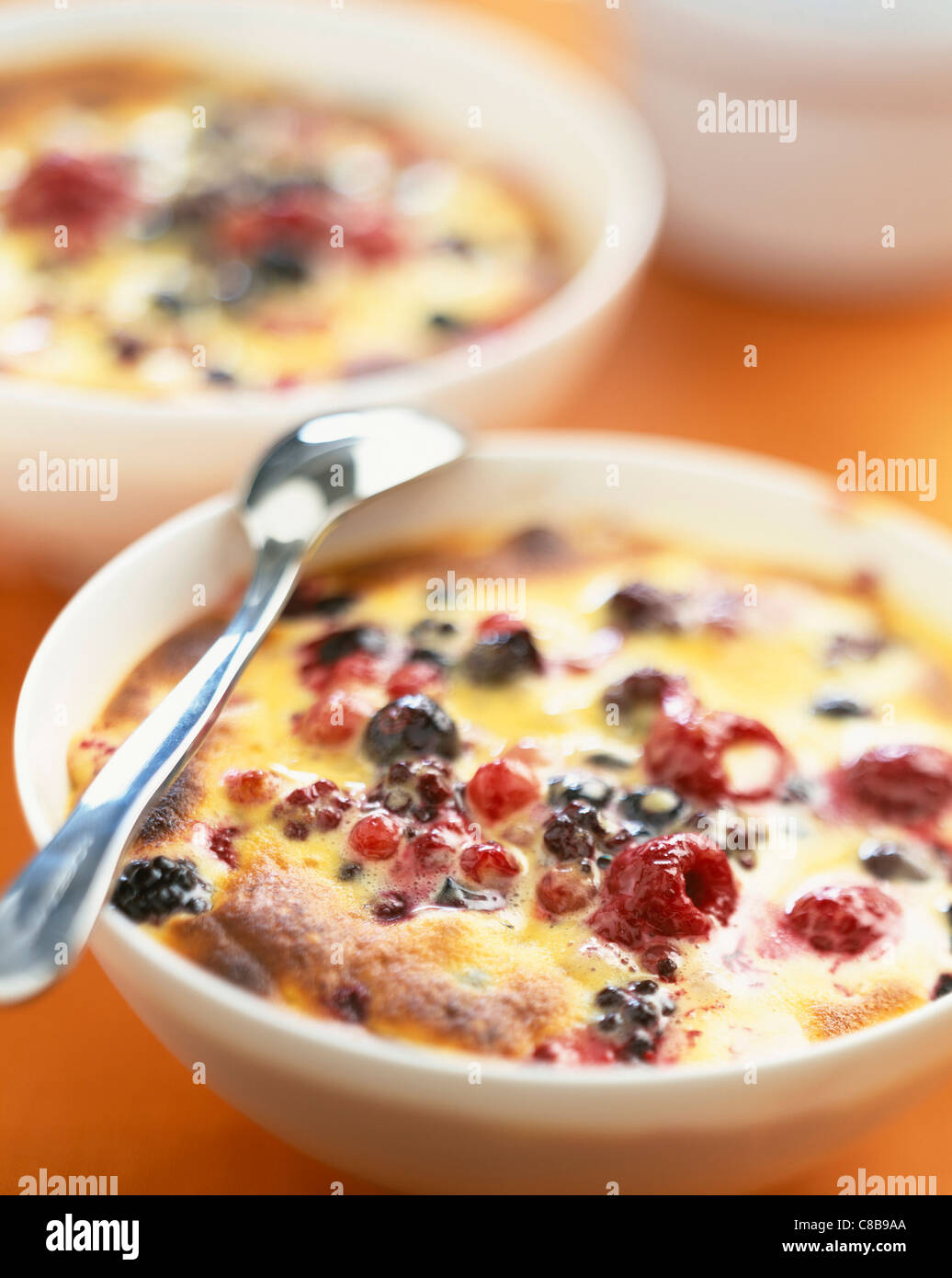 Baked summer fruit Sabayon dessert Stock Photo Alamy