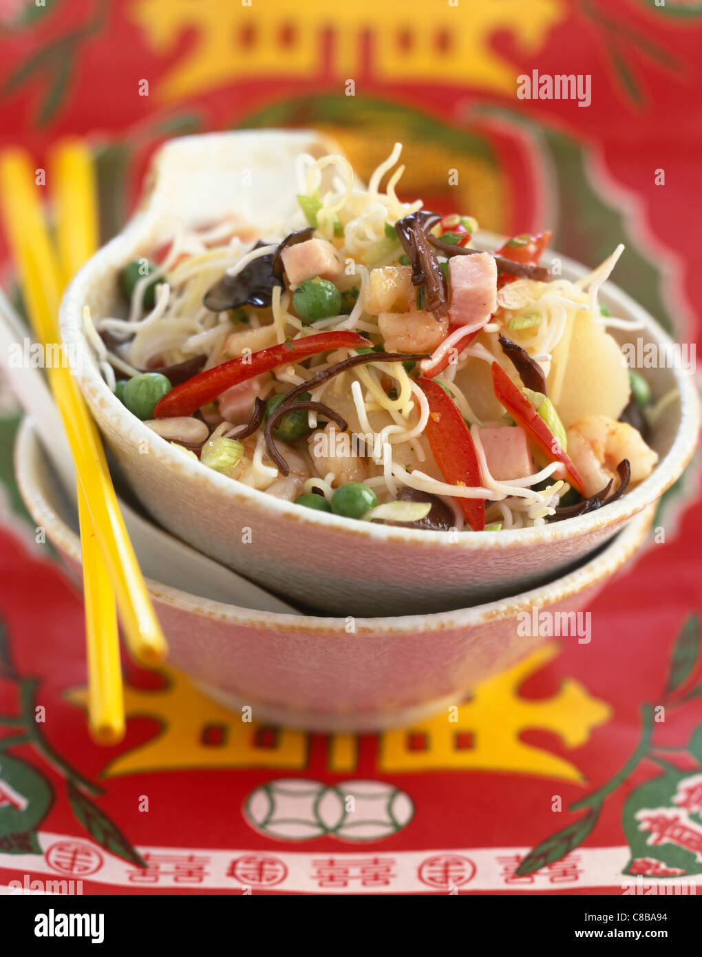 sauteed noodles with vegetables Stock Photo