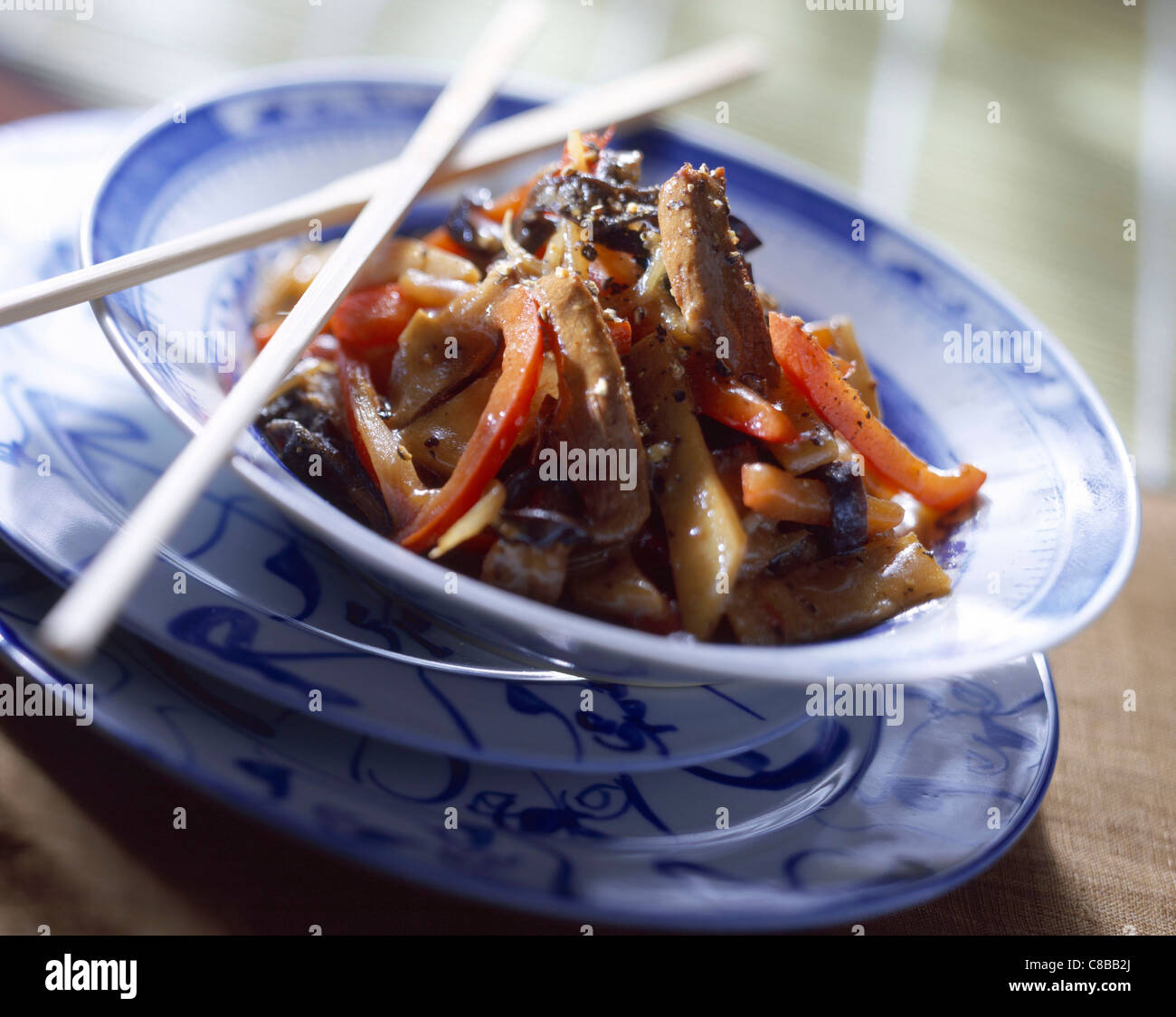 Sauteed pork and bamboo shoots Stock Photo Alamy