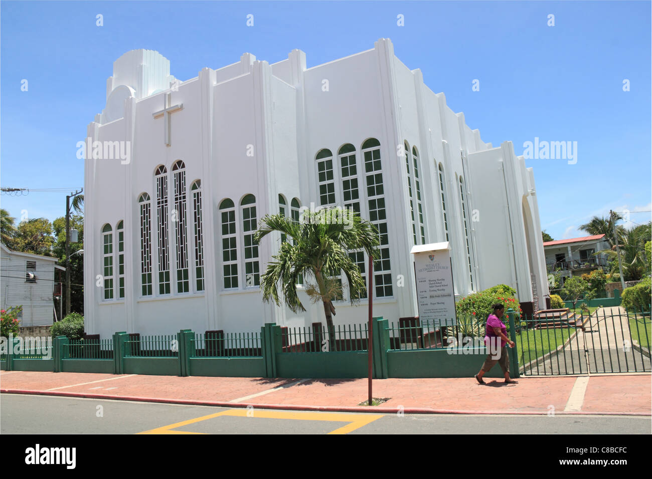 Wesley Methodist Church, Albert Street, Belize City, Belize, Caribbean, Central America Stock Photo