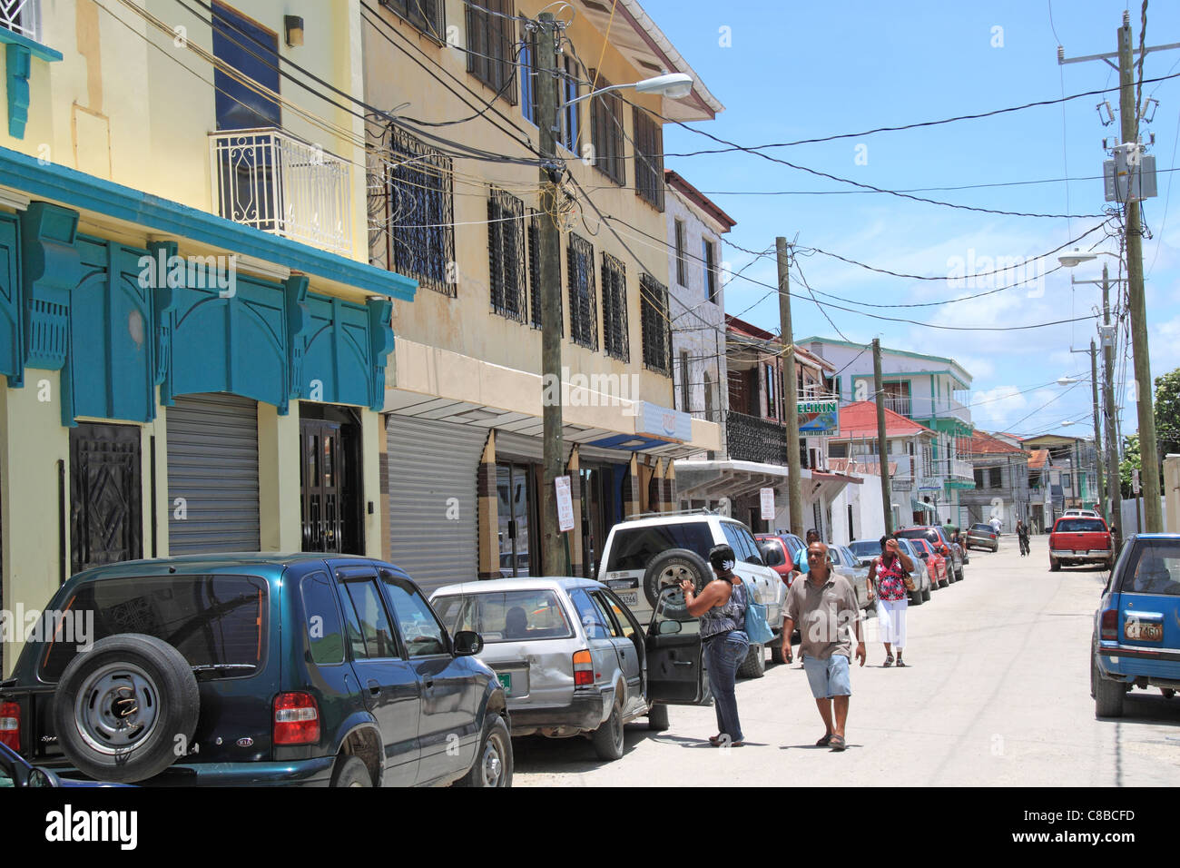 Bishop Street, Belize City, Belize, Caribbean, Central America Stock Photo