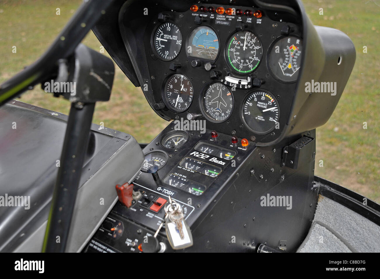 Cockpit Instruments of Robinson R22 Beta11 Helicopter Stock Photo - Alamy