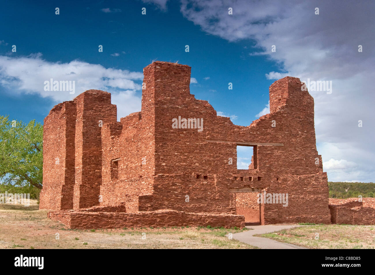 Church at Quarai Ruins, Salinas Pueblo Missions National Monument, New Mexico, USA Stock Photo