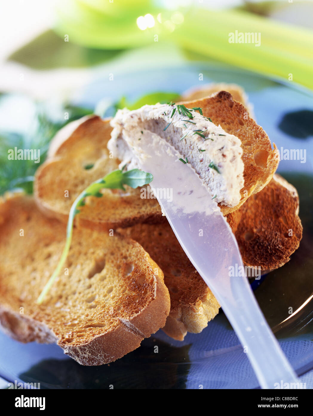 potted mackerel on toast Stock Photo Alamy
