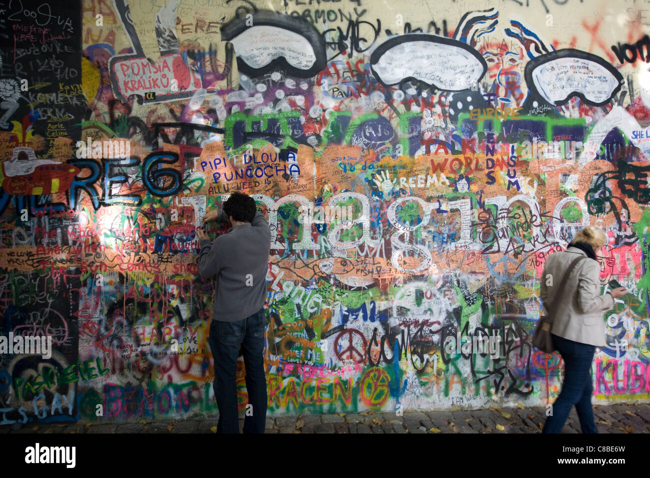 The John Lennon Wall Stock Photo
