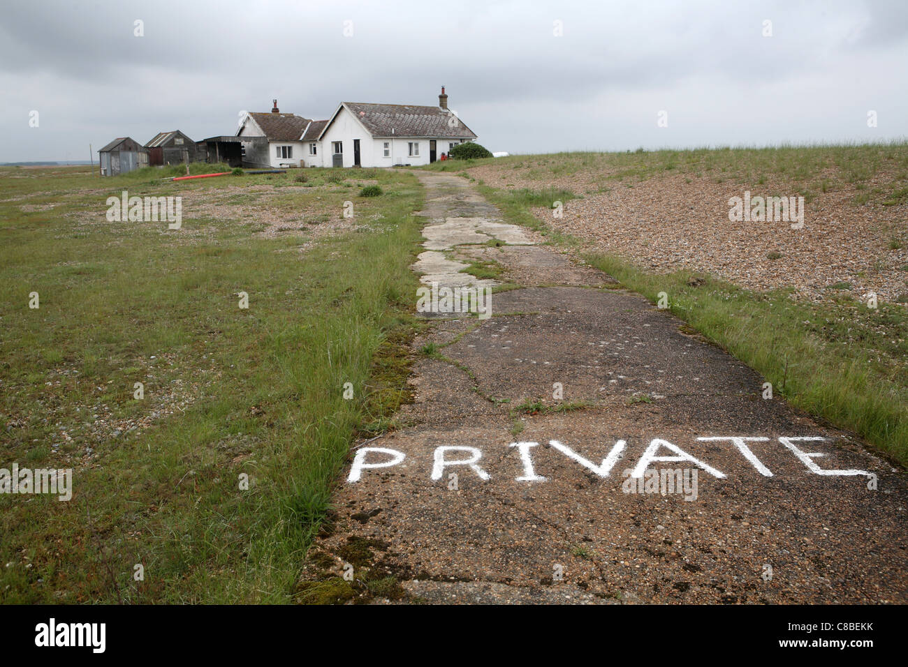 Private detached UK house in Shingle Street, Suffolk, England, UK. Stock Photo
