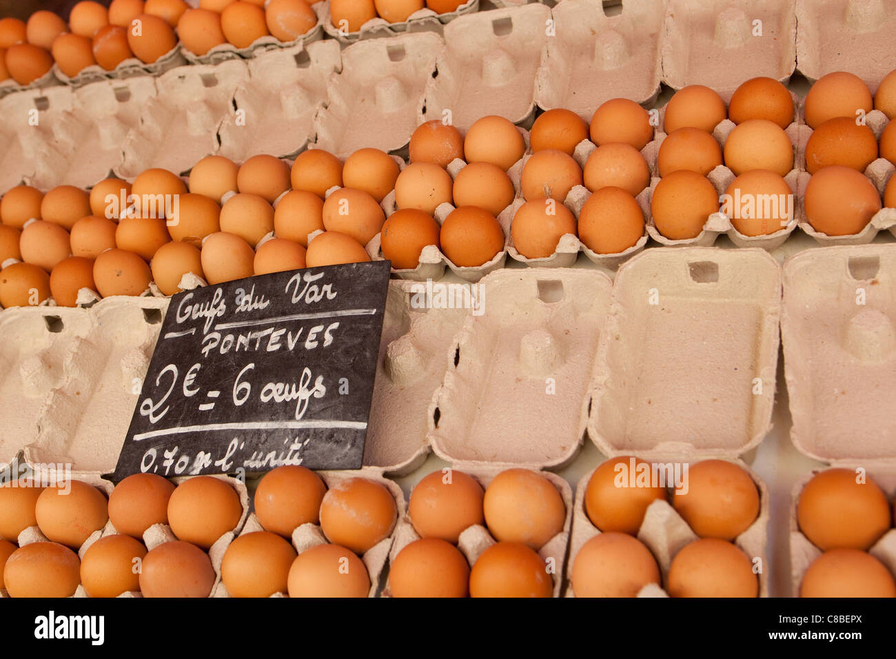 eggs for sale at the outdoor market place Toulon France Stock Photo Alamy