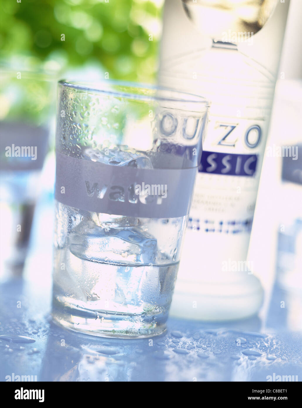 water and ouzo Stock Photo Alamy