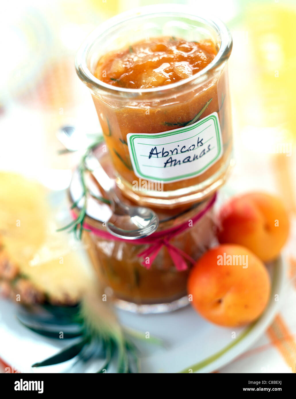pineapple and apricot jam Stock Photo Alamy