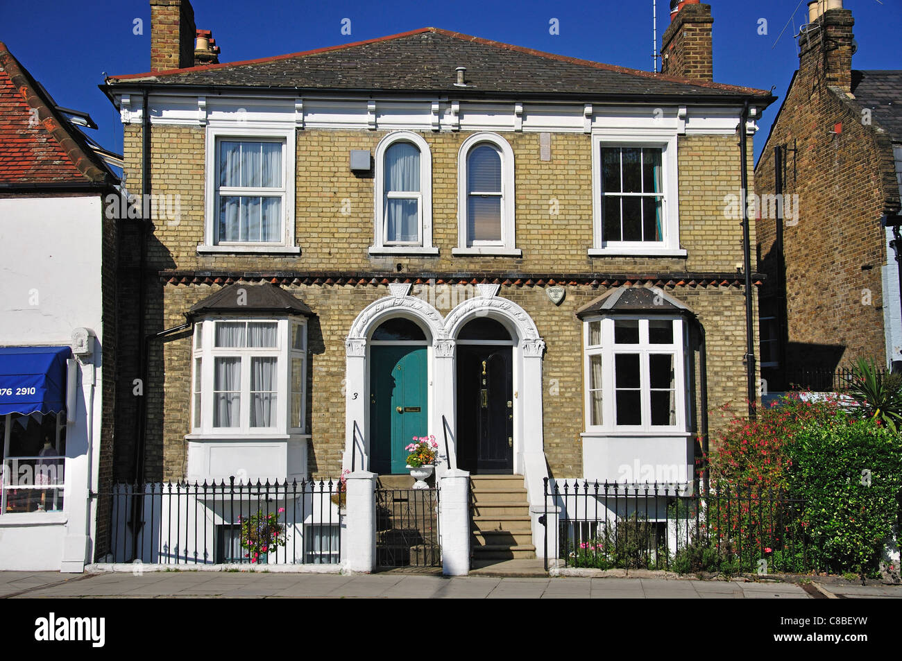 Semi-detached houses, Church Road, Barnes, London Borough of Richmond upon Thames, Greater London, England, United Kingdom Stock Photo