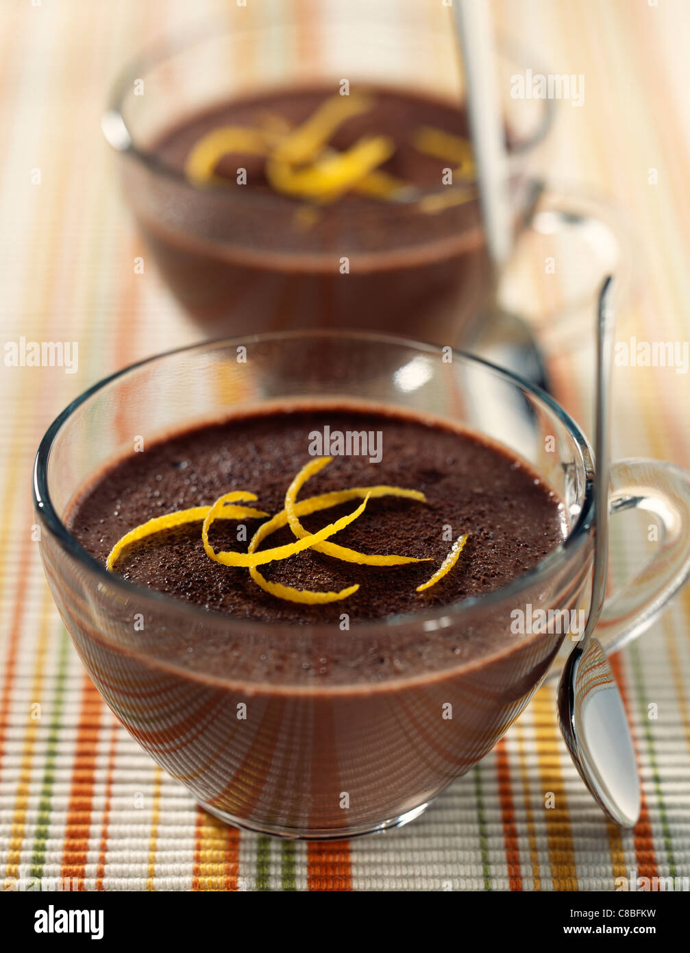 chocolate cream with orange zest Stock Photo