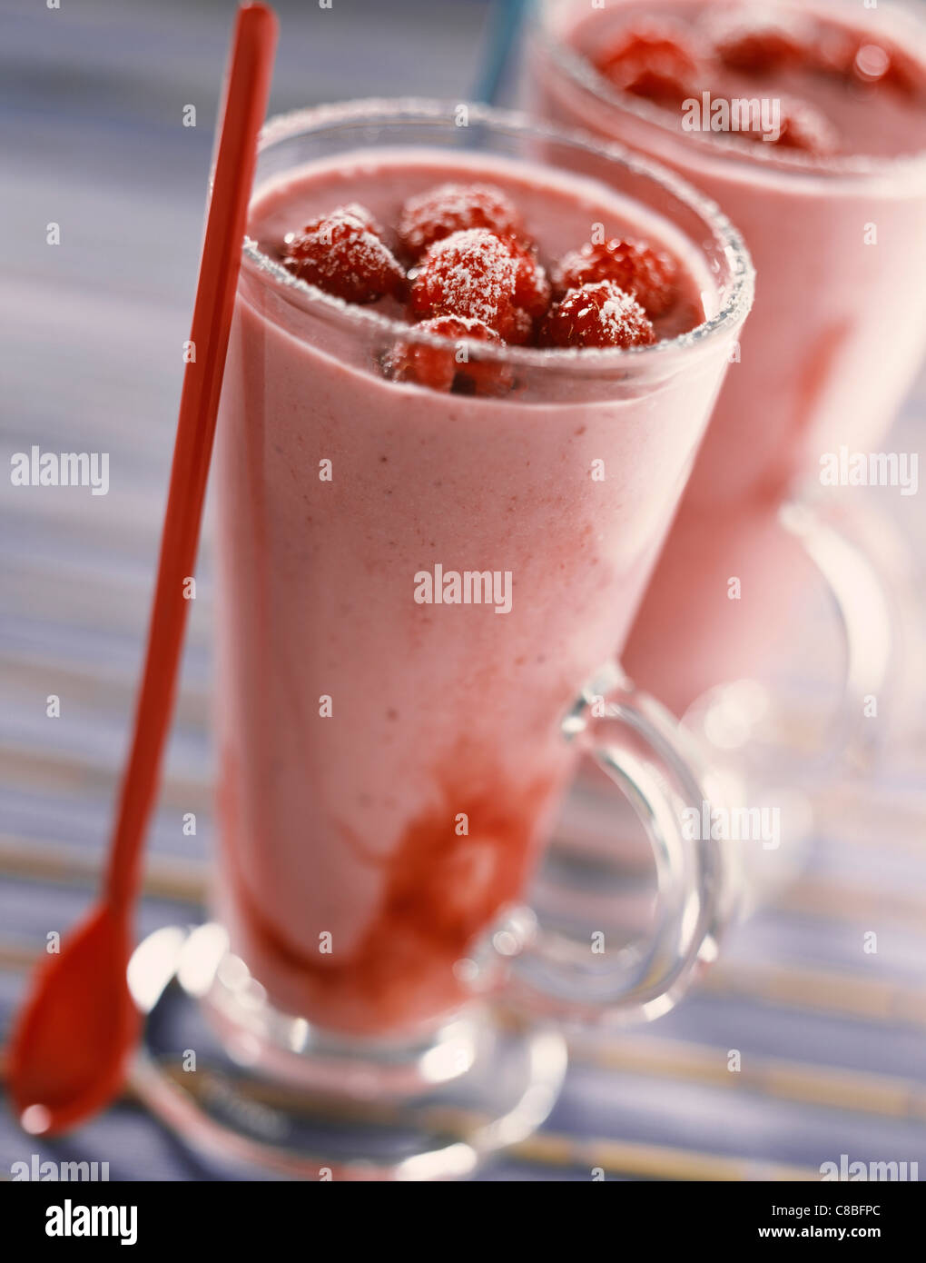 raspberry milk shake Stock Photo