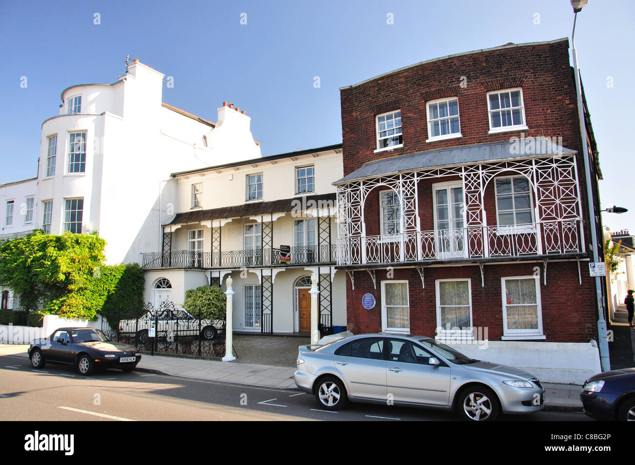Houses on The Terrace, Barnes, London Borough of Richmond upon Thames, Greater London, England, UK Stock Photo
